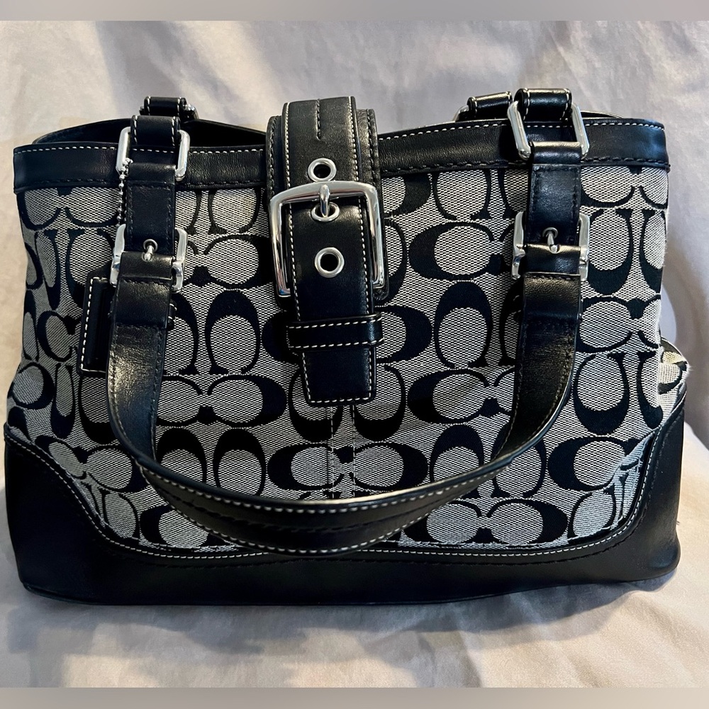 Coach Black and Gray Shoulder Bag
